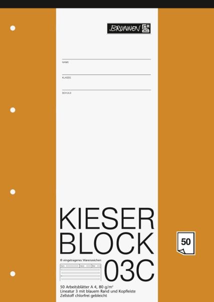 BRUNNEN Block A4 Kieserblock Lineatur 3, 50 Blatt