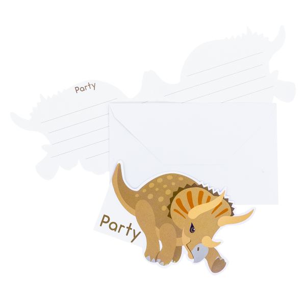 8 Einladungskarten & Umschläge Happy Dinosaur Papier 8,5 x 12,7 cm