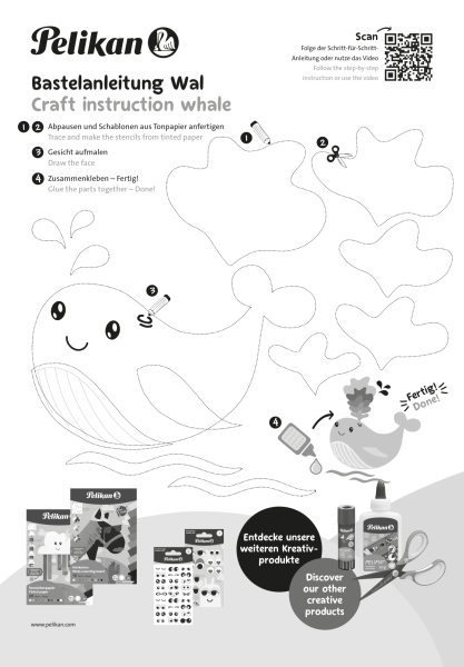 Pelikan Bastelkarton / Tonpapier A4 23 x 33 cm, 20 Blatt in 11 Farben, Rainbow