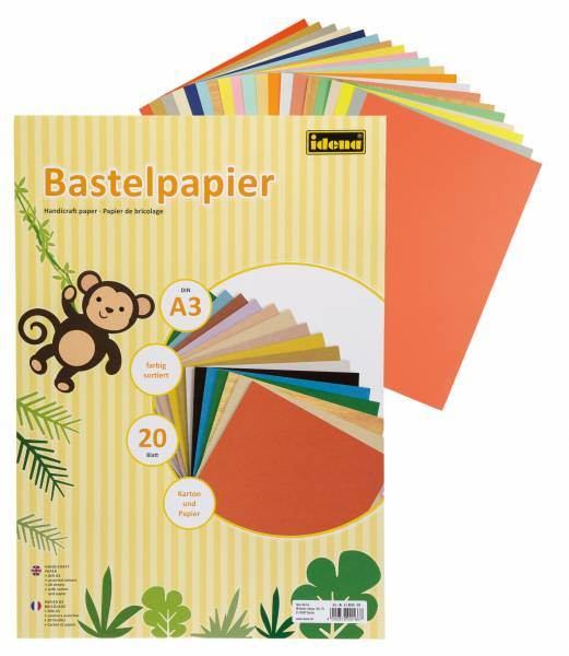 Idena Bastelpapier A3 20Bl Karton+Pappe