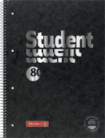 Brunnen Collegeblock Premium Student FACT!plus, A4, 80 Blatt / 160 Seiten, Lineatur 28, schwarz
