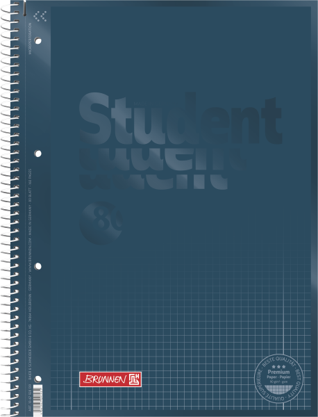 Brunnen Collegeblock Premium Student Colour Code A4 kariert, Lineatur 28 Deckblatt: denim