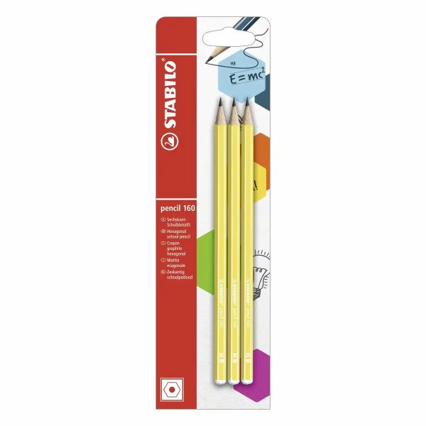 STABILO Bleistifte HB gelb 3 Stück Blister