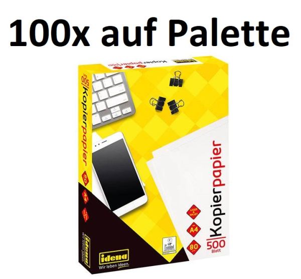 Kopierpapier Palette 100 Packungen mit 500 Blatt