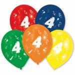 AMSCAN EUROPE Luftballons / Zahlenballons zum 4. Geburtstag - 10" - 10 Stück