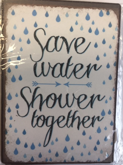 Magnetschild - 7x5cm - Save water, Shower together