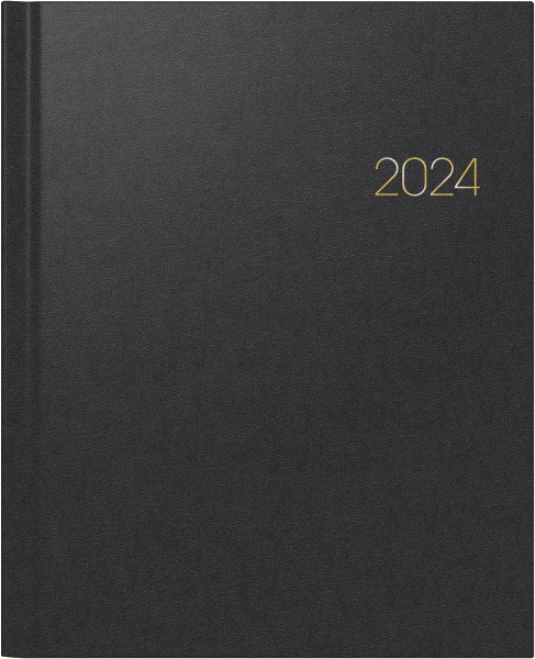 Buchkalender 2024, Lehrerkalender , Schwarz Überformat A5,