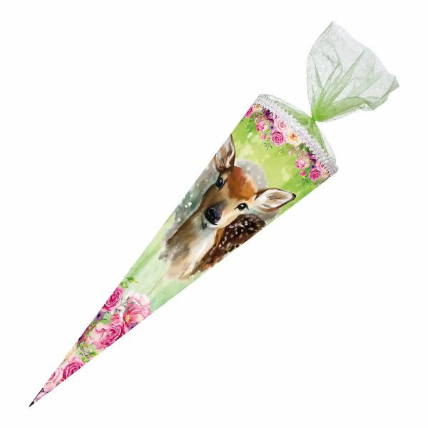 Nestler Schultüte Rehkitz Organza eckig 85cm **