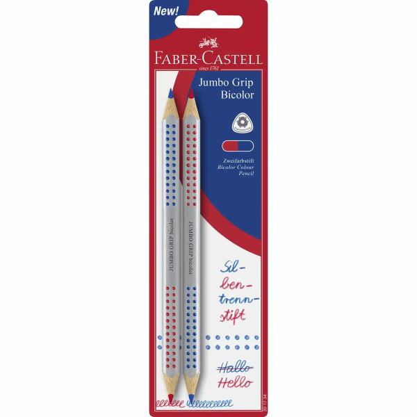 FABER-CASTELL Buntstifte Jumbo Grip Bicolor rot/blau 2 Stück Blister **