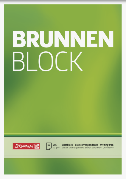 Brunnen Briefpapierblock, A5, blanko, weiß, 50 Blatt