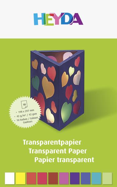 Brunnen Transparentpapier-Bastelmappe "Drachenpapier" weiß, pink, mittelrot, orange, brau